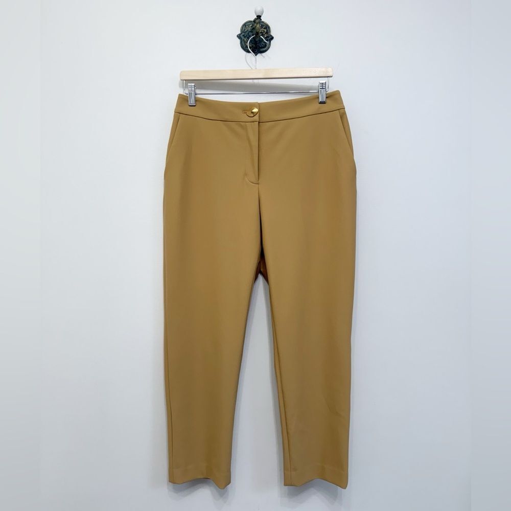 Donna Karan New York Tan Luxe Stretch Dress Career Pant Tapered Ankle Women’s 8
